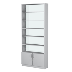 Стеллаж из ДСП с 5-ю полками 250x900 мм серии LEVEL-5 №11-1 (З/C - СТЕКЛО), Серый