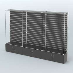 Торговая система ХРОМ (задняя стенка - Экономпанель) №11 с тумбами Т-21, Черный