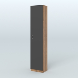 Аптечный узкий стеллаж под резину №2, Орех + Черный