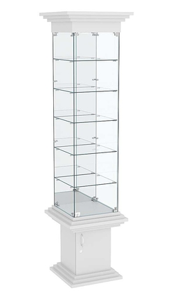 Витрина стаканчик с зеркалом и пятью полками КОЛОСС №504, Серый