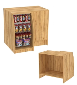 Торговый кассовый прилавок импульсных покупок с экономпанелью Импульс №1-2-450, Дуб Золотистый