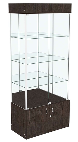 Витрина зеркальная ЛЮКС №6 с подсветкой , Дуб Венге