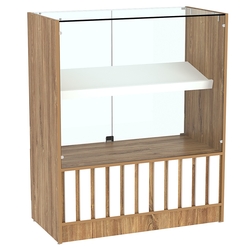 Прилавок серии "Смок" №6, Дуб Канзас коричневый + Белый