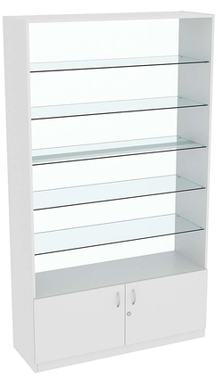 Витрина СЭСП-О №1-1-500 (З/C - Стекло) со стеклянными полками, Серый