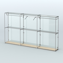 Торговая система ХРОМ (задняя стенка - стекло) 3600 мм с поручнями №8, Дуб Сонома