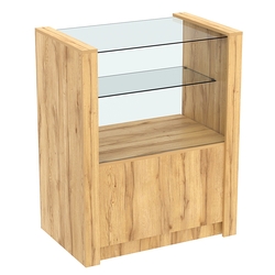 Прилавок из ДСП Модерн №3-900 с прозрачной полкой, Дуб Золотистый