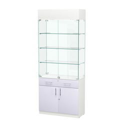 Витрина ювелирная "Диаманд" №12, ЛДСП белый + МДФ сирень