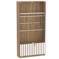 Витрина серии "Смок" №3, Дуб Канзас коричневый + Белый