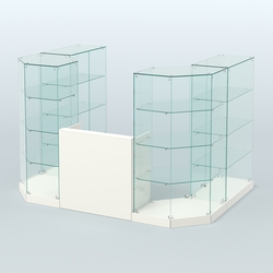 Торговый стеклянный павильон Абсолют №1а (закрытый) (4.13 кв.м), Белый