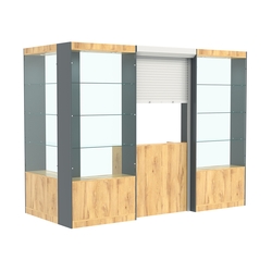 Угловой павильон №2-3П (3,24 кв.м), Дуб Золотистый и Темно-Серый