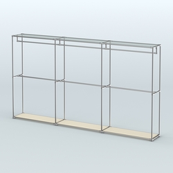 Торговая система ХРОМ без ДСП 3600 мм с поручнями №1, Крем Вайс