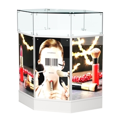 Прилавок со световым коробом угловой №6, Белый