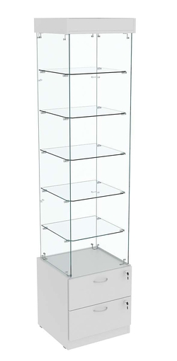 Витрина ХРУСТАЛЬ №602 стаканчик (З/C - стекло), без дверей, Серый