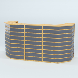 Ресепшен серии ПРАЙМ №6А со скошенными углами, Дуб Золотистый и Темно-Серый