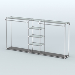 Островная торговая система ХРОМ 3600 мм с поручнями №10, Черный