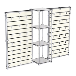 Хромированное вешало ЩИТ №2-3 с полками ДСП 16мм, Ясень Анкор светлый