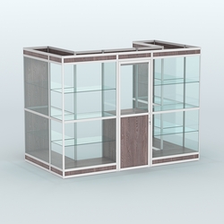 Павильон из профиля пристенный №2в (4,05 кв. м), Ясень Анкор темный