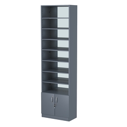 Стеллаж из ДСП с 7-ю полками 300x600 мм серии LEVEL-7 №5-1 (З/C - ЗЕРКАЛО), Темно-Серый