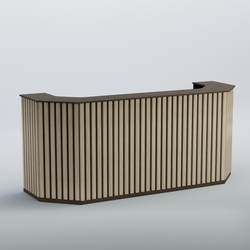 Ресепшен со скошенными углами серии ПРИЛИВ №6, Дуб Венге + Дуб Сонома