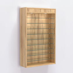 Витрина настенная №202-7Г открытая с фризом, Дуб Золотистый