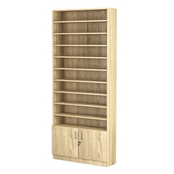 Стеллаж из ДСП с 9-ю полками 250x900 мм серии LEVEL-9 №11 (З/C - ДВП), Дуб Сонома