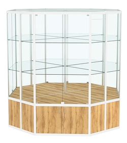 Витрина из профиля островная восьмигранная №2, Дуб Золотистый