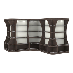 Угловой высокий стеллаж ГАРАНТ №4-О с ограничителями, Дуб Венге + Белый