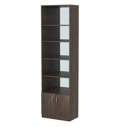 Стеллаж из ДСП с 4-мя полками 350x600 мм серии LEVEL-4 №6-2 (З/C - ЗЕРКАЛО), Дуб Венге