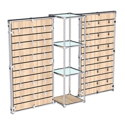 Хромированное вешало ЩИТ №2-1 с полками стекло 6мм, Дуб Сонома
