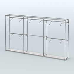 Торговая система ХРОМ без ДСП 3600 мм с поручнями №9, Ясень Анкор светлый