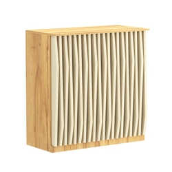 Торговый стол-прилавок широкий с планками серии ОРНАМЕНТ №20, Дуб Золотистый и Крем Вайс