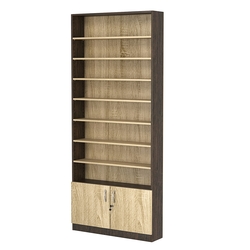 Стеллаж из ДСП с 7-ю полками 200x900 мм серии LEVEL-7 №10 (З/C - ДВП), Дуб Венге + Дуб Сонома