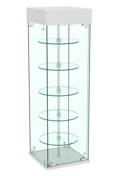 Витрина РОТАЦИЯ настольная с вращающимися полками №23-5 (прозрачная), Серый