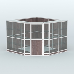 Павильон из профиля угловой №8г (9 кв.м), Ясень Анкор темный