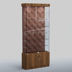 Высокая стеклянная витрина КАПИТОНЕ №31, Орех + 03 Mika