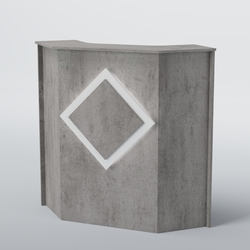 Ресепшен угловой РОМБ №2, Бетон Чикаго светло-серый F186 ST9