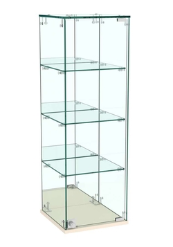 Витрина Истра настольная №27 (задняя стенка - зеркало), Крем Вайс