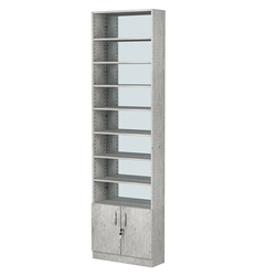 Стеллаж из ДСП с 7-ю полками 200x600 мм серии LEVEL-7 №3-2 (З/C - ЗЕРКАЛО), Метрополитан Грей