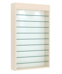 Витрина настенная №2-7Г открытая с фризом, Крем Вайс