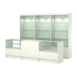 Комплект витрин ЭК-01 и прилавков ЭК-3, Белый