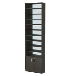 Стеллаж из ДСП с 9-ю полками 200x600 мм серии LEVEL-9 №3-2 (З/C - ЗЕРКАЛО), Черный