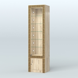 Витрина высокая с декором №ВБА-502С, Дуб сонома