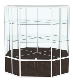 Витрина из профиля островная восьмигранная №2, Дуб Венге