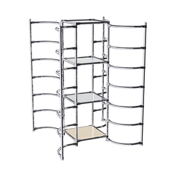 Хромированное вешало ДУГА №4-4 с зеркальными полками 4 мм, Крем Вайс