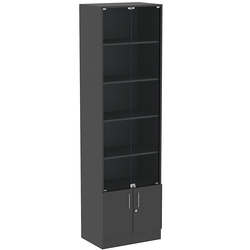 Торговая витрина Level №7-4п с 4-мя полками из ДСП 400х600мм, Черный