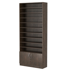 Стеллаж из ДСП с 9-ю полками 300x900 мм серии LEVEL-9 №12 (З/C - ДВП), Дуб Венге