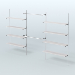 Neo Fix №7 с открытыми полками из ДСП и поручнями (3600 мм), Ясень Анкор светлый