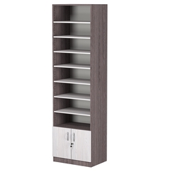 Стеллаж из ДСП с 7-ю полками 400x600 мм серии LEVEL-7 №7 (З/C - ДВП), Ясень Анкор темный + Ясень Анкор светлый