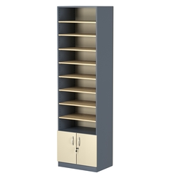 Стеллаж из ДСП с 8-ю полками 400x600 мм серии LEVEL-8 №7 (З/C - ДВП), Темно-серый + Крем Вайс