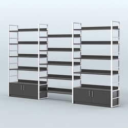 Комбо стеллажей с полками STRONG - АЛЬФА №5 (3760 мм), Черный и Белый